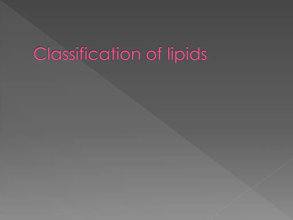 classification of lipids n.w