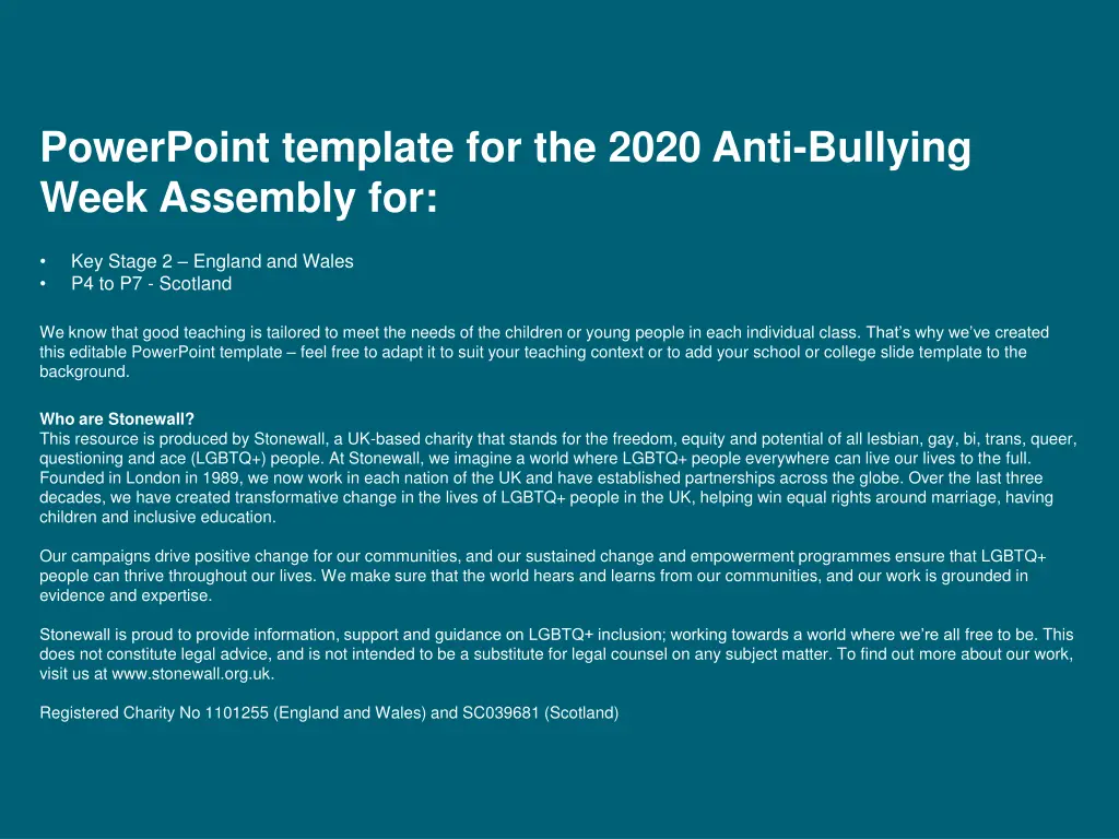 powerpoint template for the 2020 anti bullying n.w