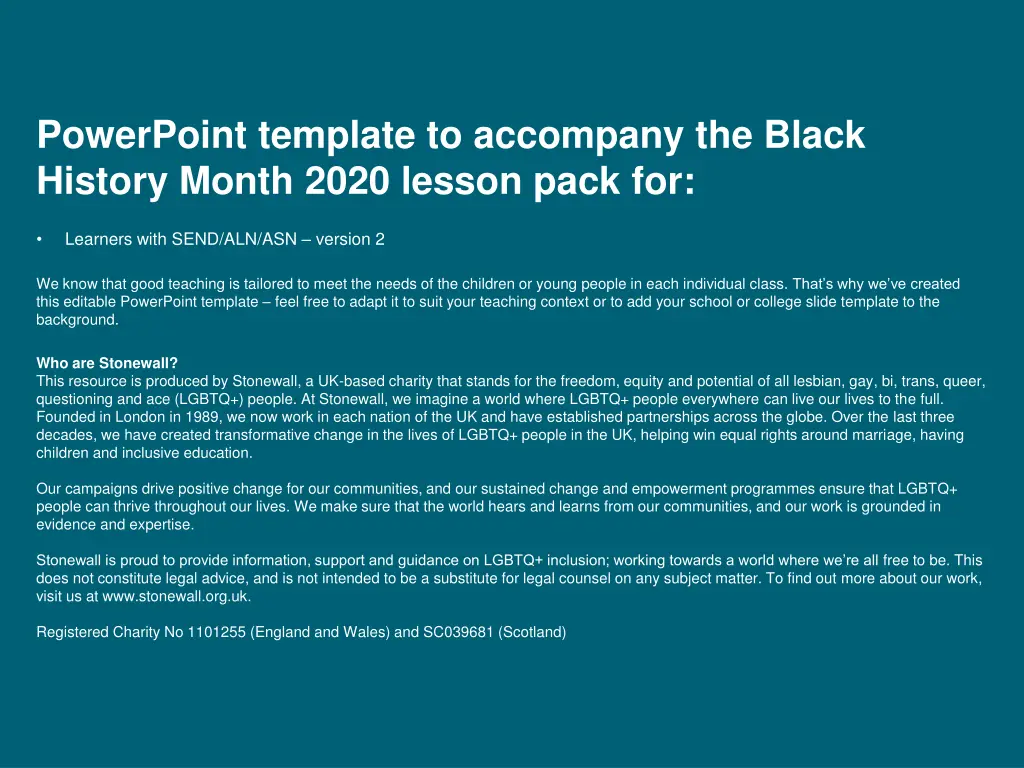 powerpoint template to accompany the black n.w