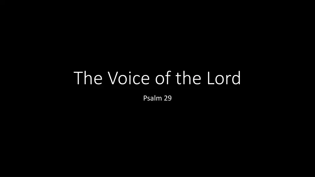 the voice of the lord n.w