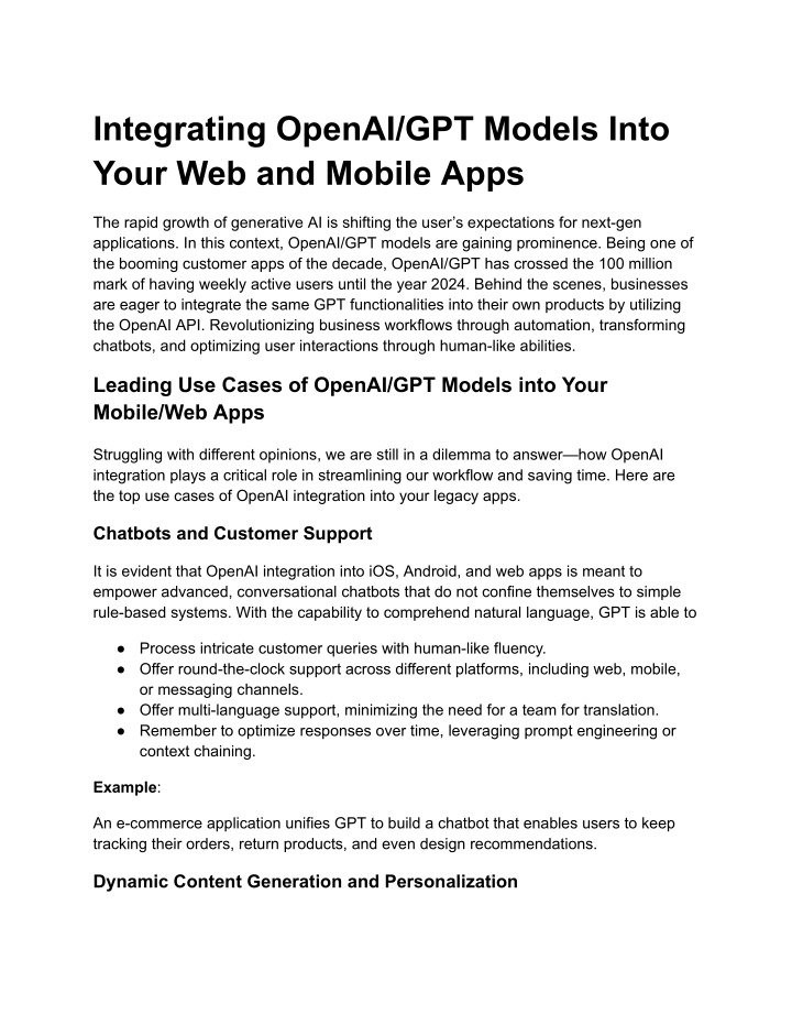 integrating openai gpt models into your n.w
