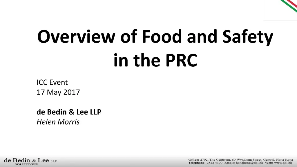 overview of food and safety in the prc n.w