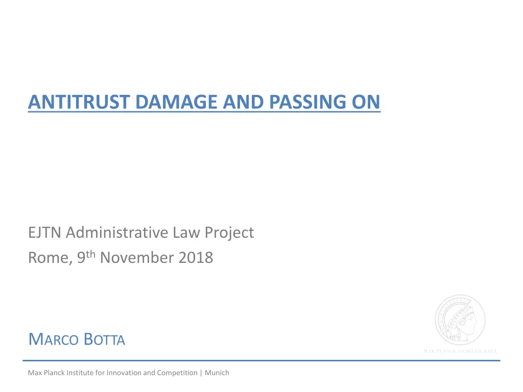 antitrust damage and passing on n.w