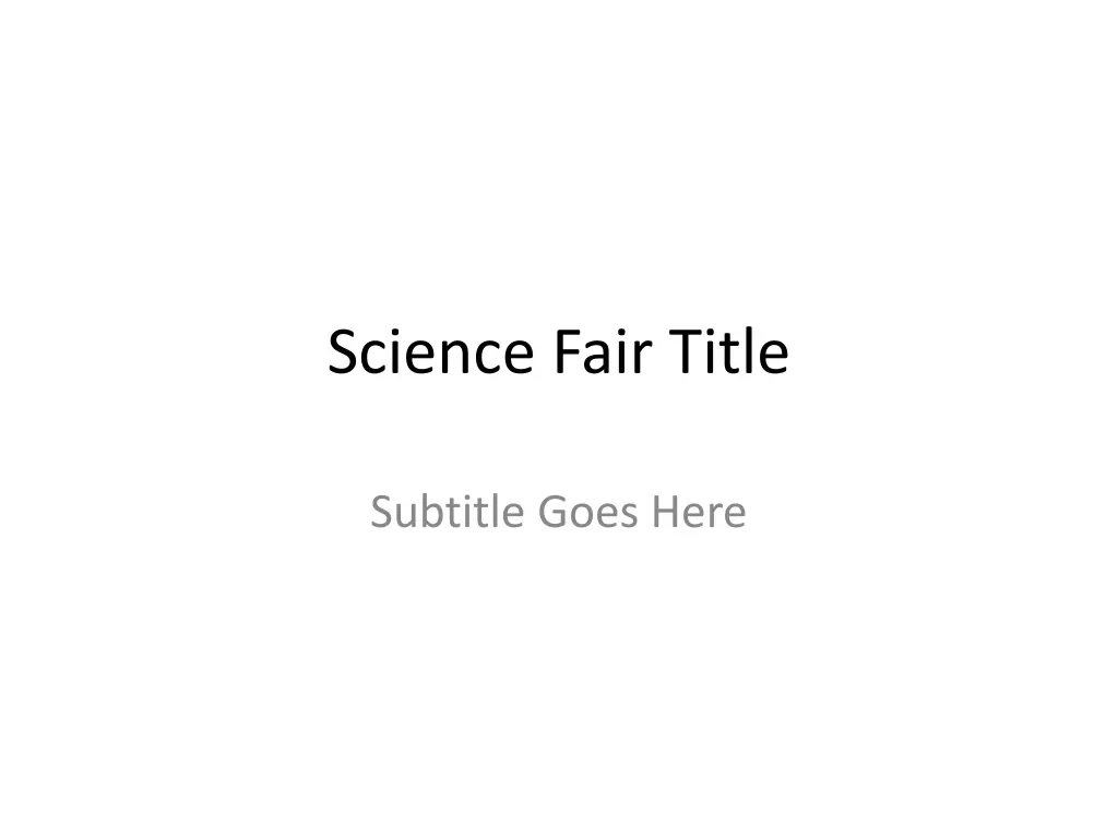 science fair title n.w