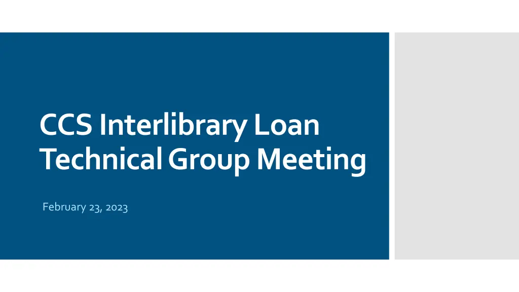 ccs interlibrary loan technical group meeting n.w