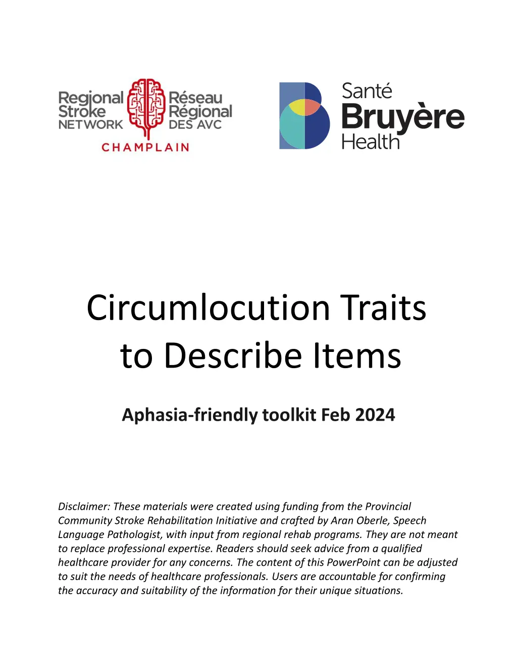 circumlocution traits to describe items n.w