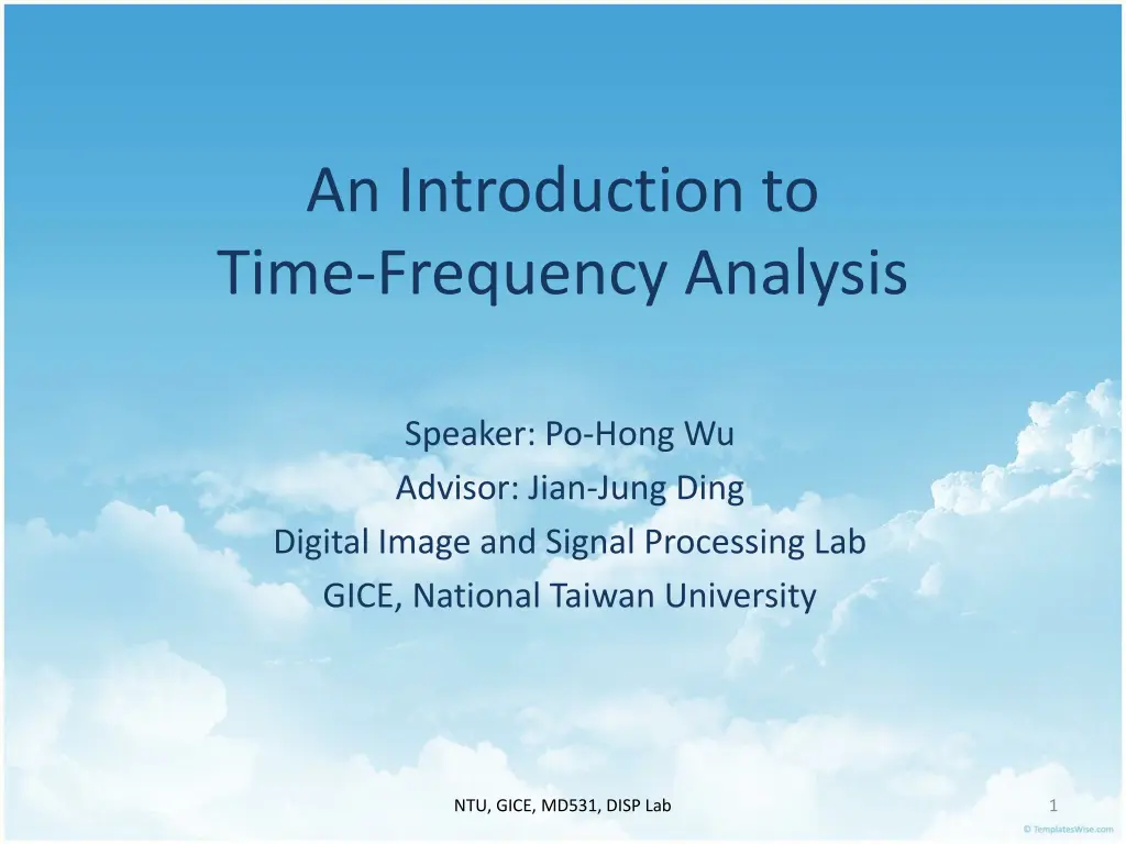 an introduction to time frequency analysis n.w