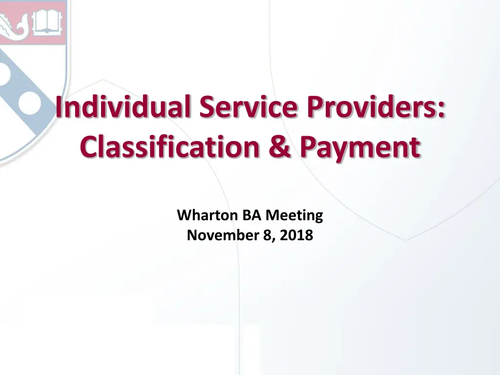 individual service providers classification n.w