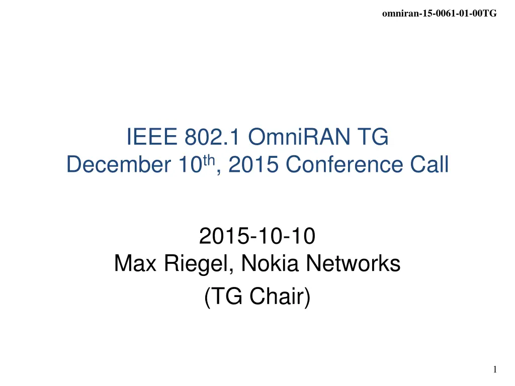 omniran 15 0061 01 00tg n.w