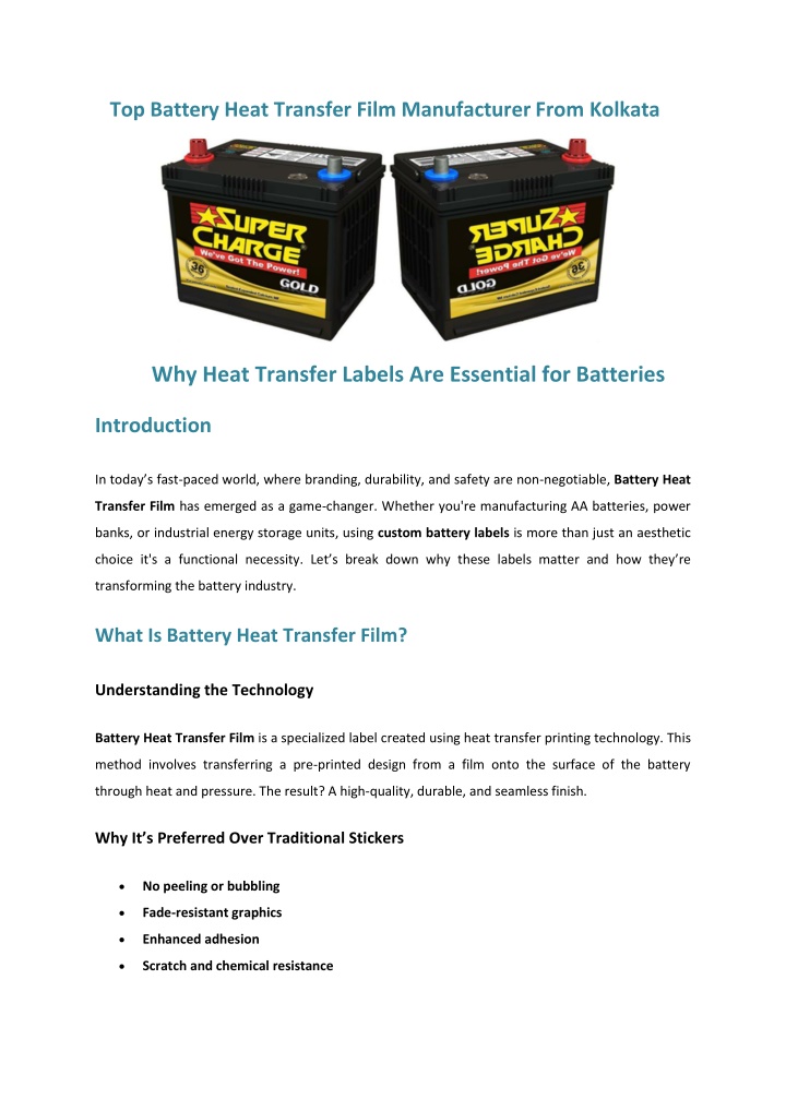 top battery heat transfer film manufacturer from n.w