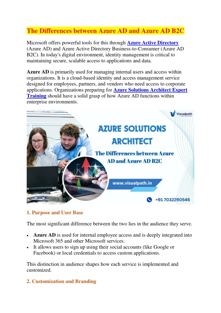 the differences between azure ad and azure ad b2c n.w