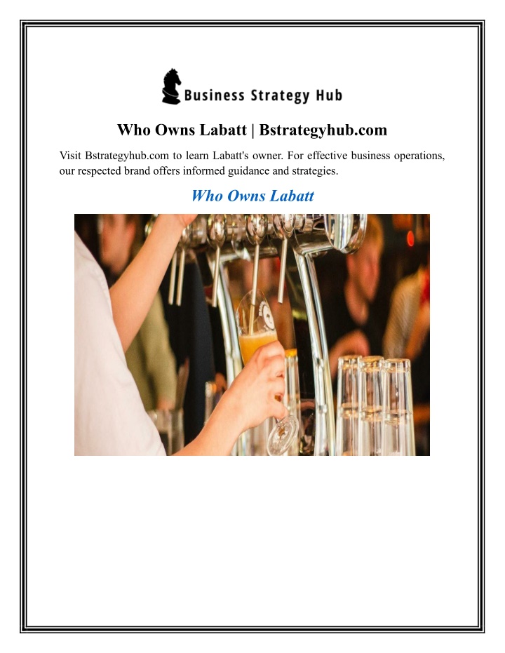 who owns labatt bstrategyhub com n.w