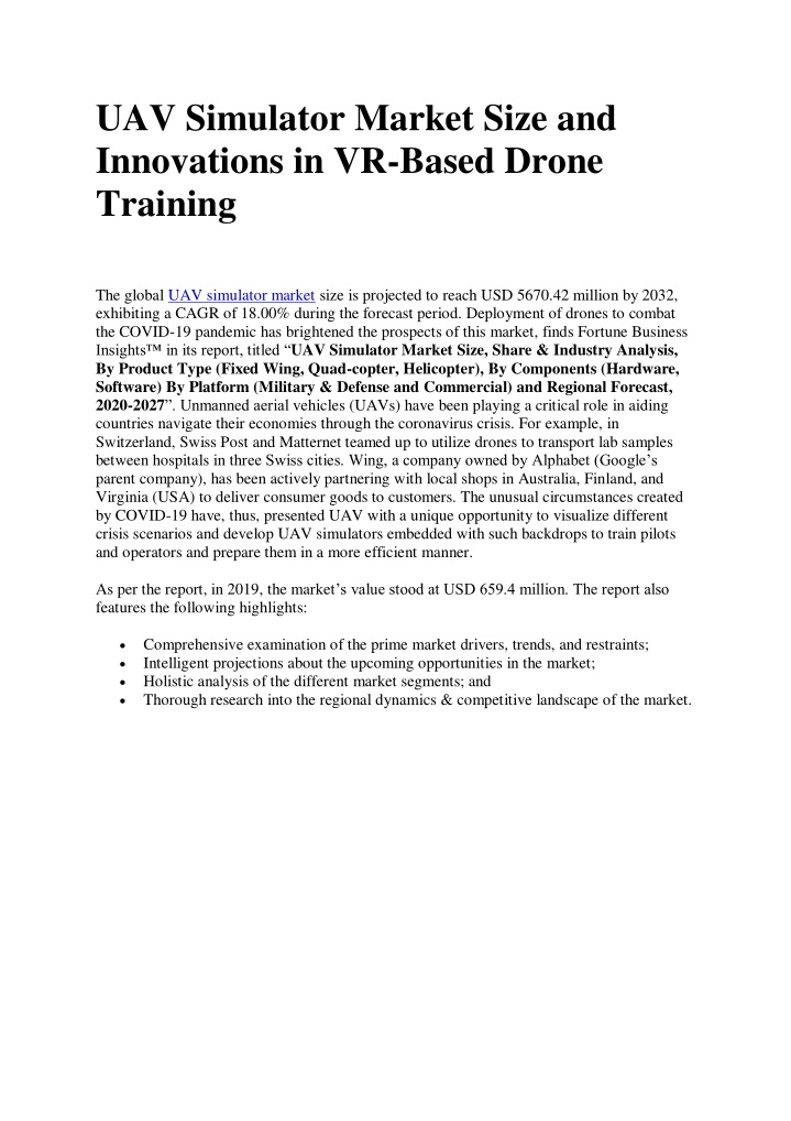 uav simulator market size and innovations n.w