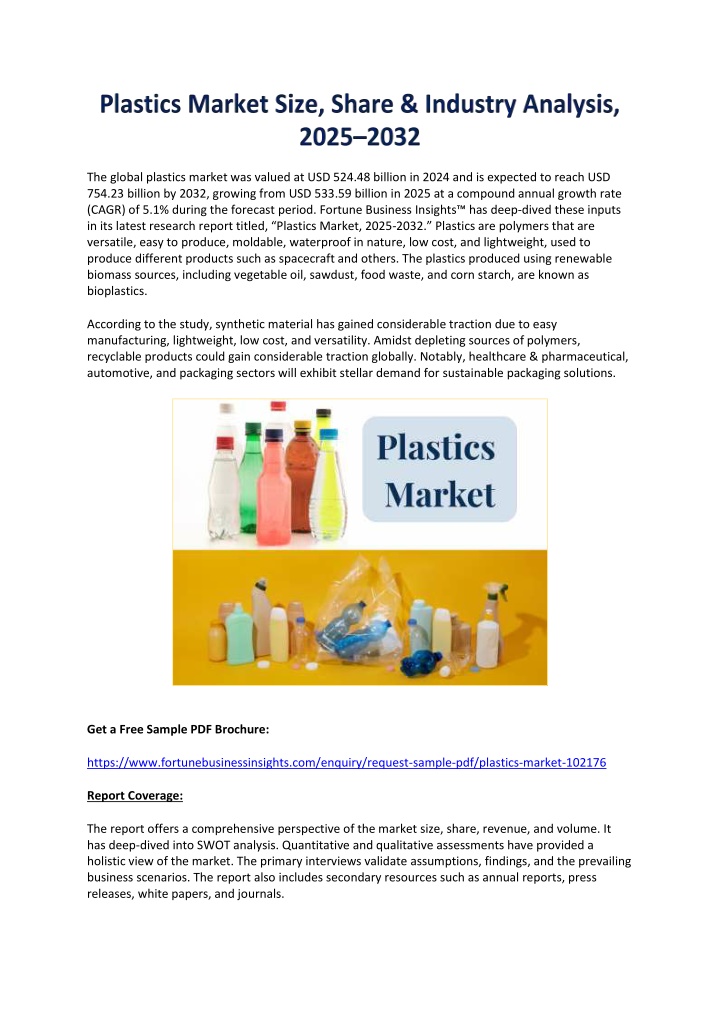 the global plastics market was valued n.w