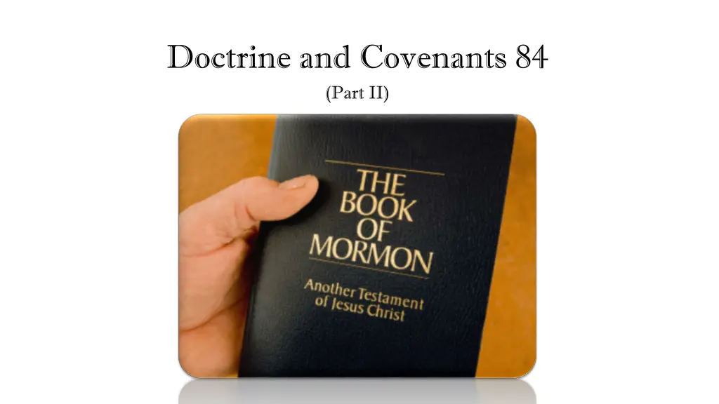 doctrine and covenants 84 part ii n.w