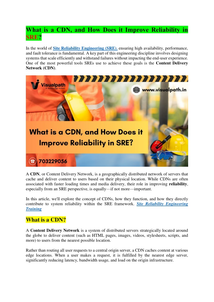 what is a cdn and how does it improve reliability n.w