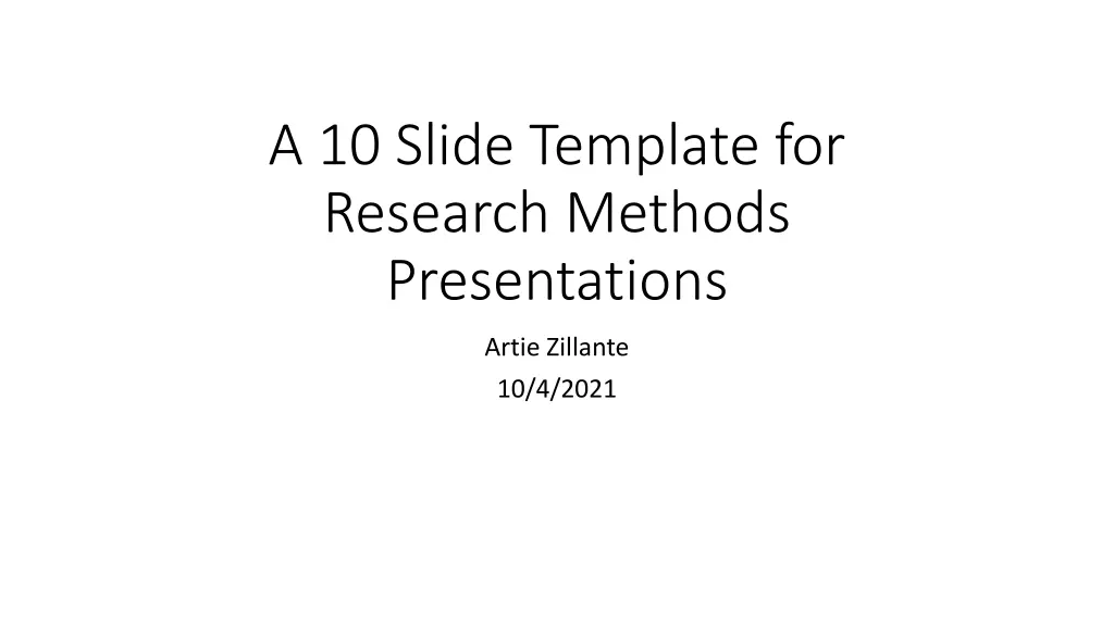 a 10 slide template for research methods n.w