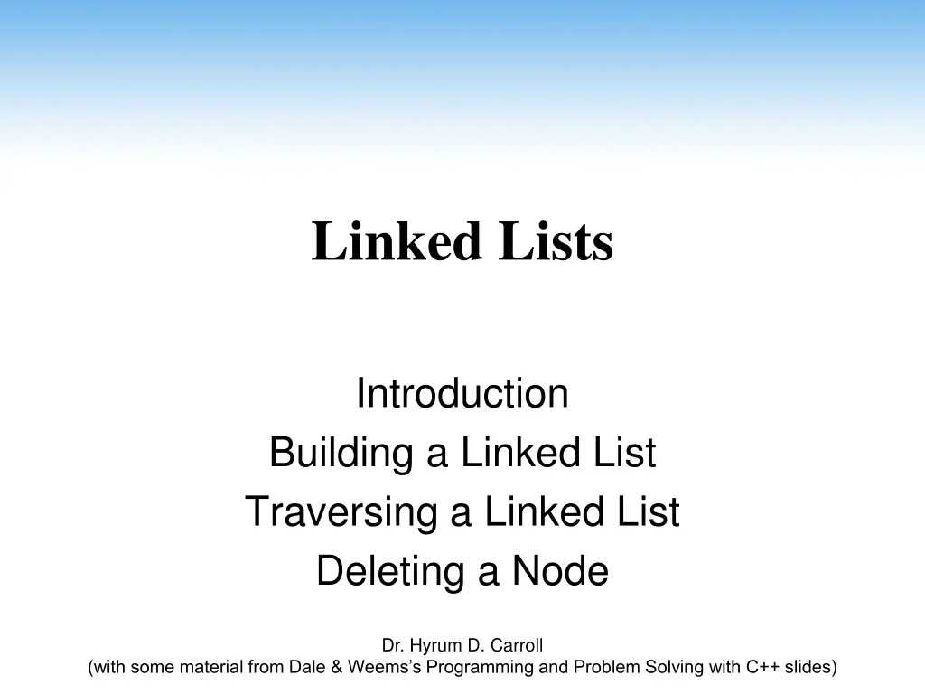 linked lists n.w