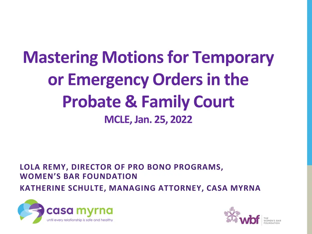 mastering motions for temporary or emergency n.w