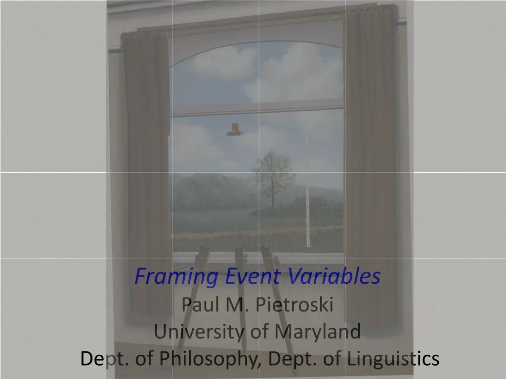 framing event variables paul m pietroski n.w