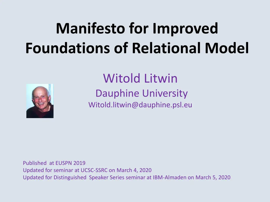 manifesto for improved foundations of relational n.w