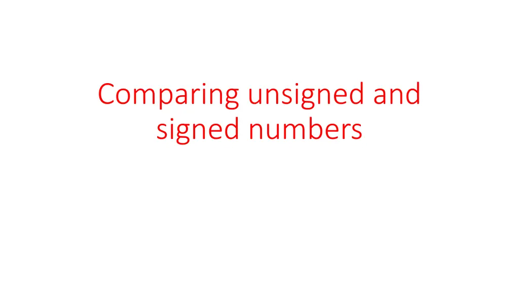 comparing unsigned and signed numbers n.w
