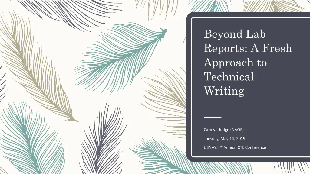 beyond lab reports a fresh approach to technical n.w