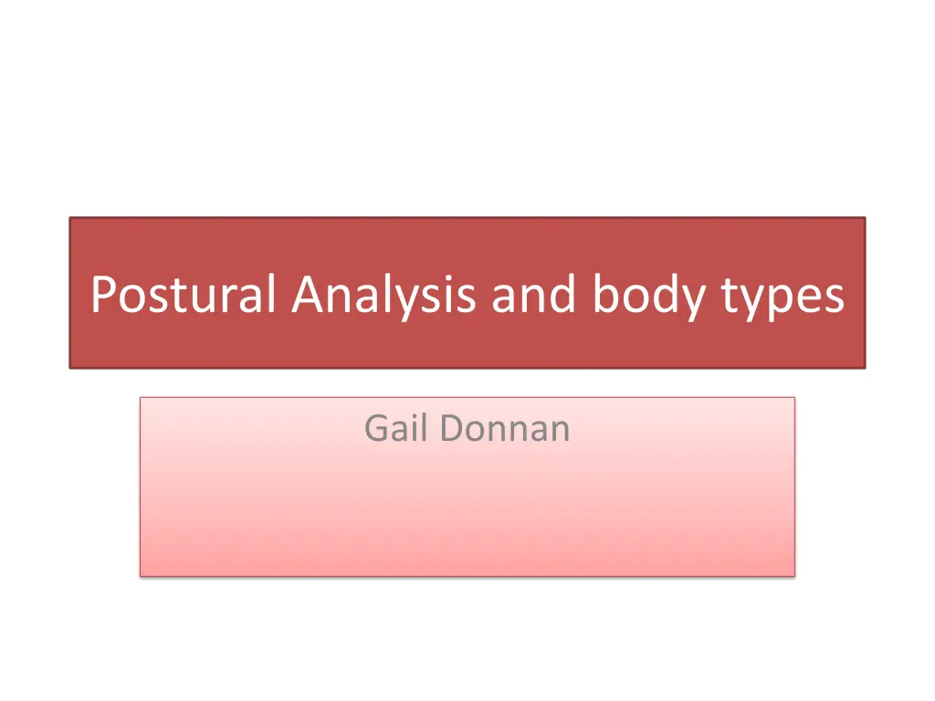 postural analysis and body types n.w