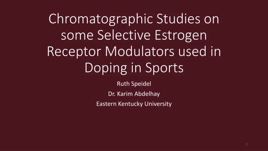 chromatographic studies on some selective n.w