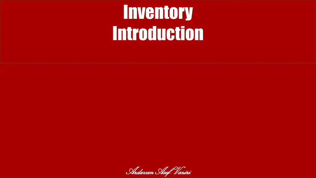 inventory introduction n.w