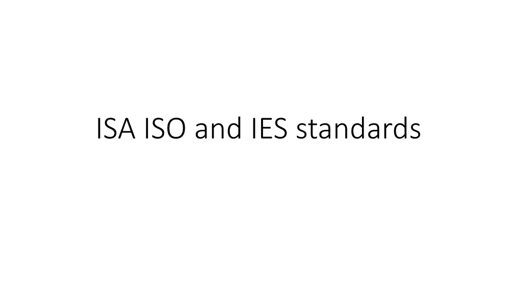 isa iso and ies standards n.w