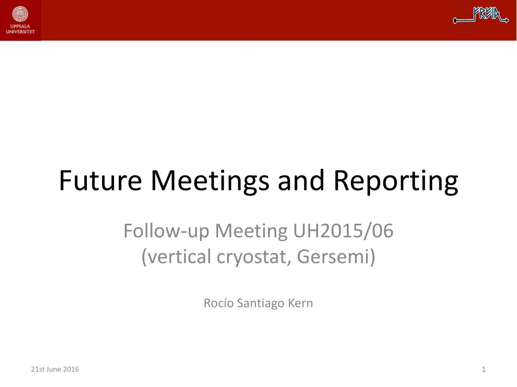 future meetings and reporting n.w