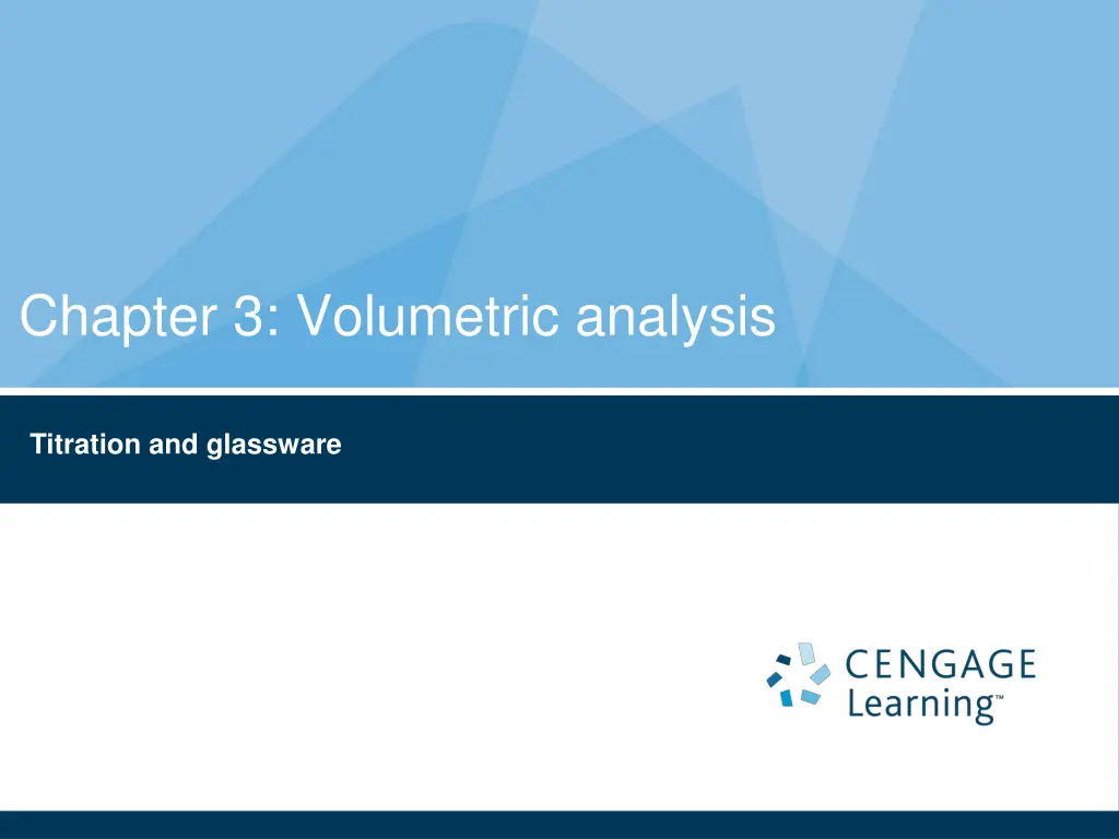 chapter 3 volumetric analysis n.w