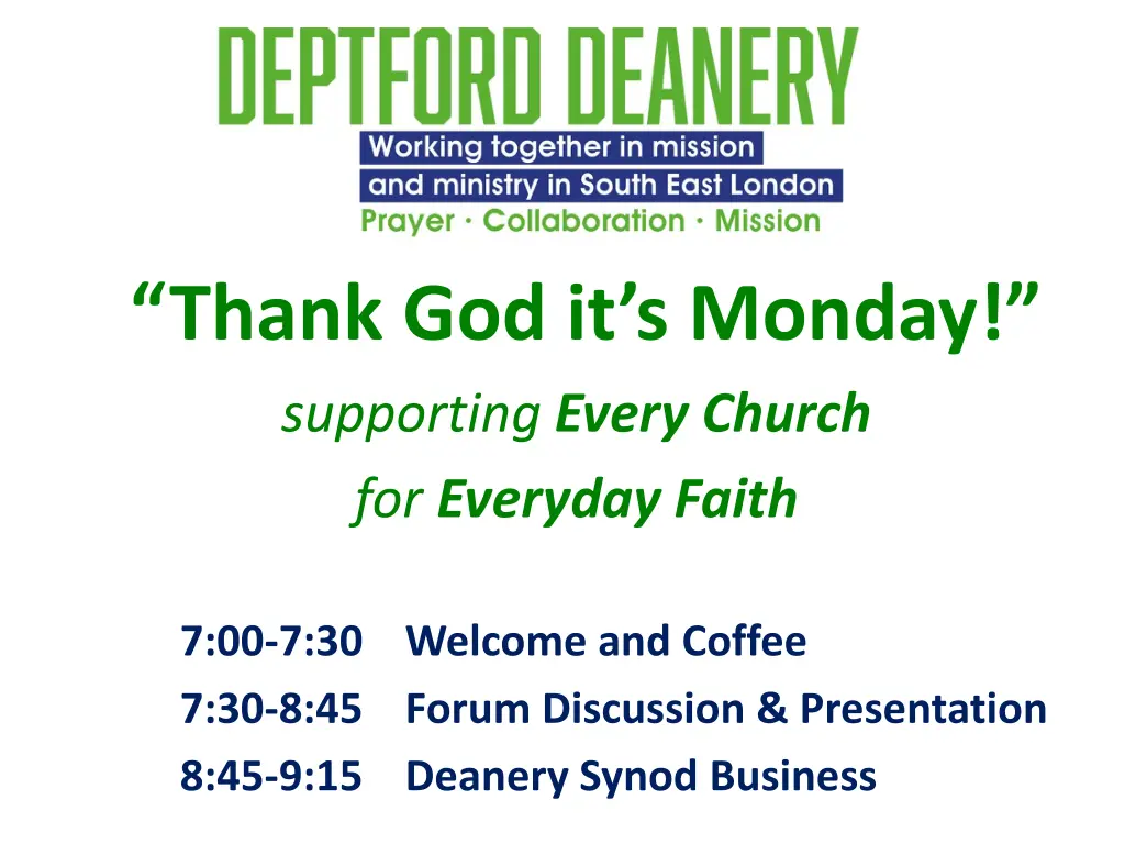 thank god it s monday supporting every church n.w