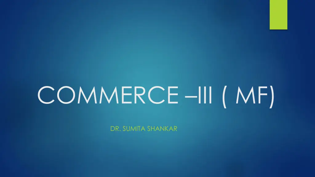 commerce iii mf n.w