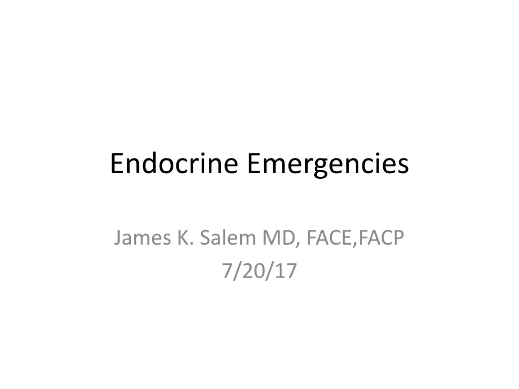 endocrine emergencies n.w