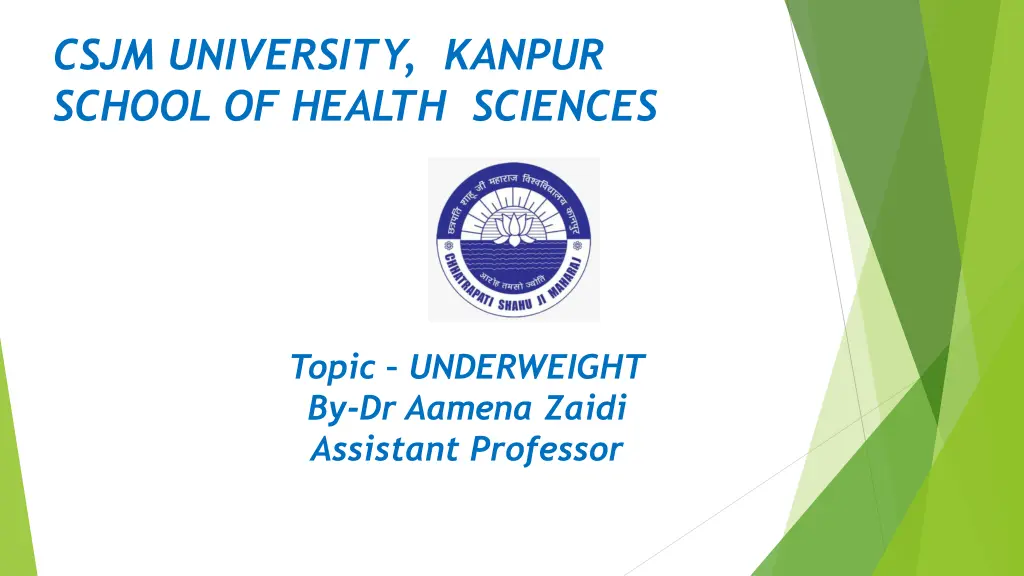 csjm university kanpur school of health sciences n.w