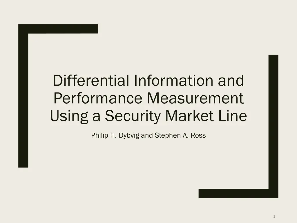 differential information and performance n.w