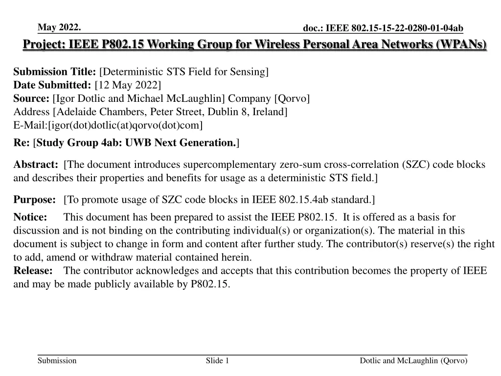 may 2022 project ieee p802 15 working group n.w