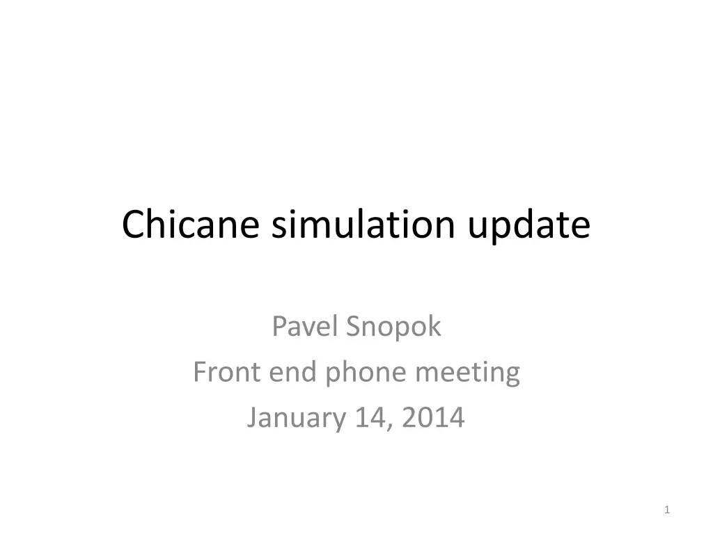 chicane simulation update n.w
