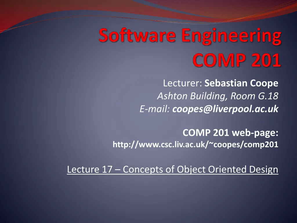 lecturer sebastian coope ashton building room n.w