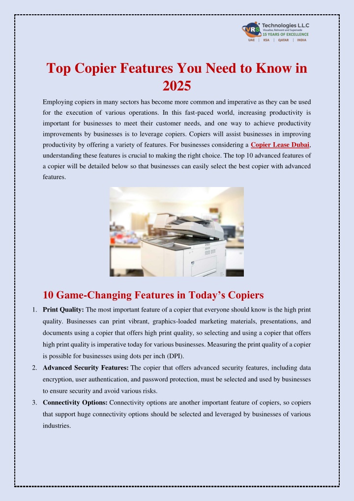 top copier features you need to know in 2025 n.w
