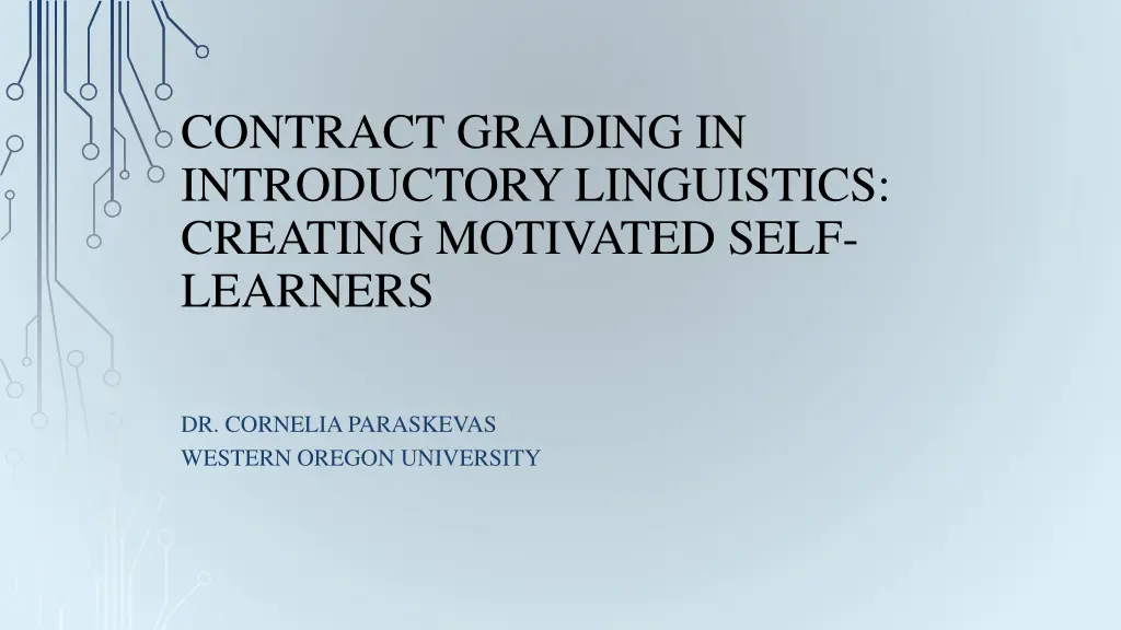 contract grading in introductory linguistics n.w