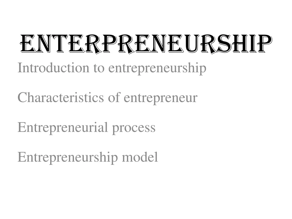 enterpreneurship introduction to entrepreneurship n.w