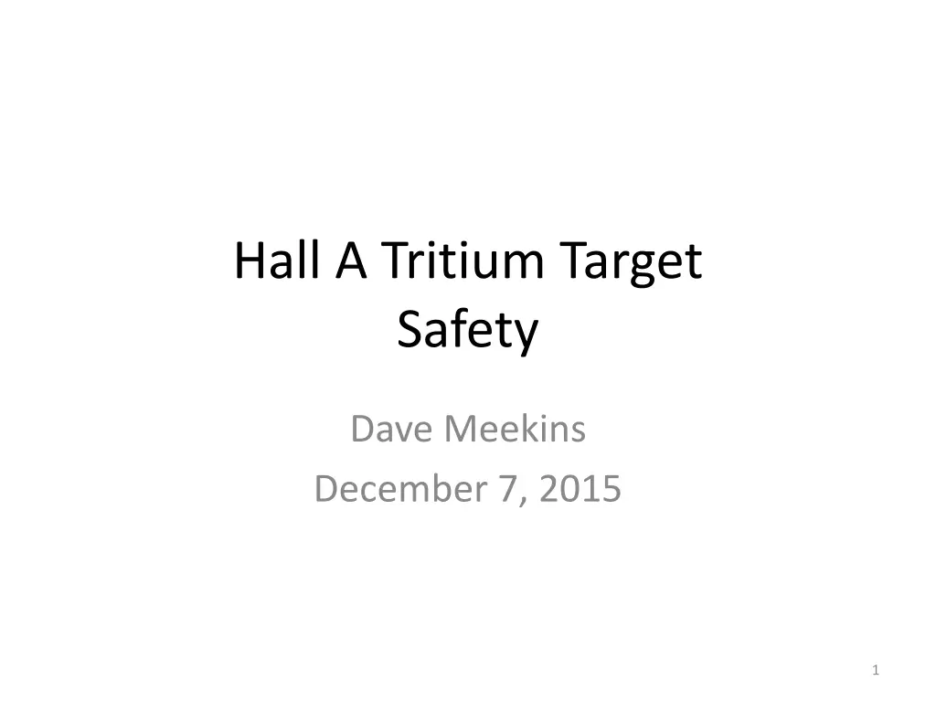 hall a tritium target safety n.w