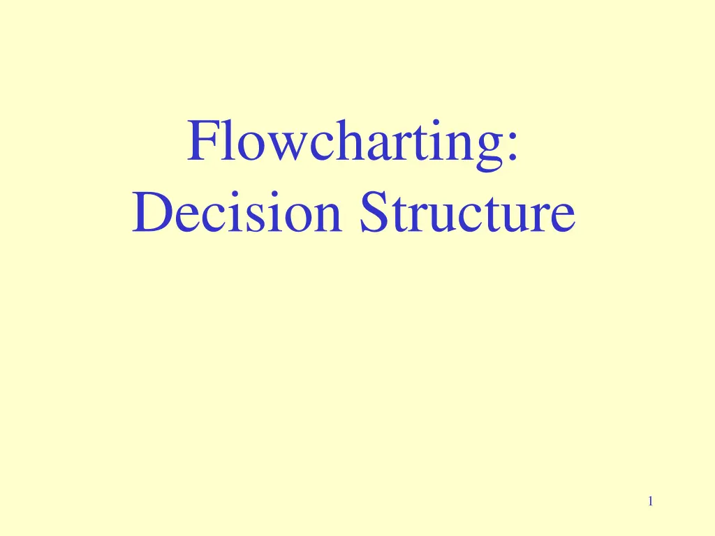 flowcharting decision structure n.w