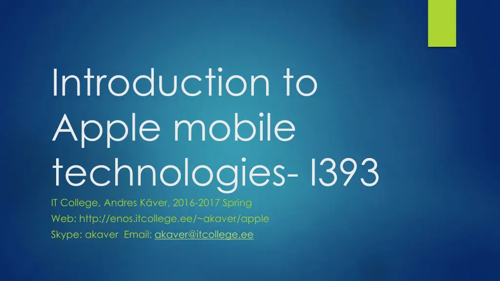 introduction to apple mobile technologies i393 n.w