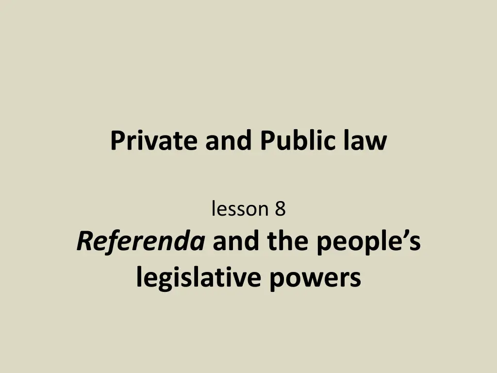 private and public law n.w