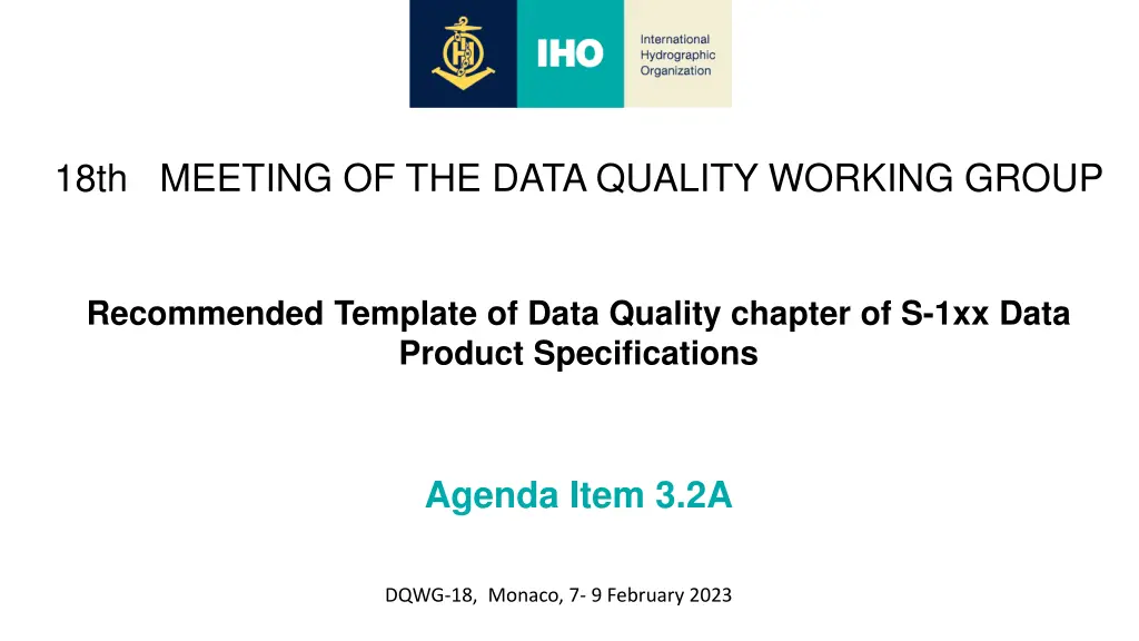 18th meeting of the data quality working group n.w