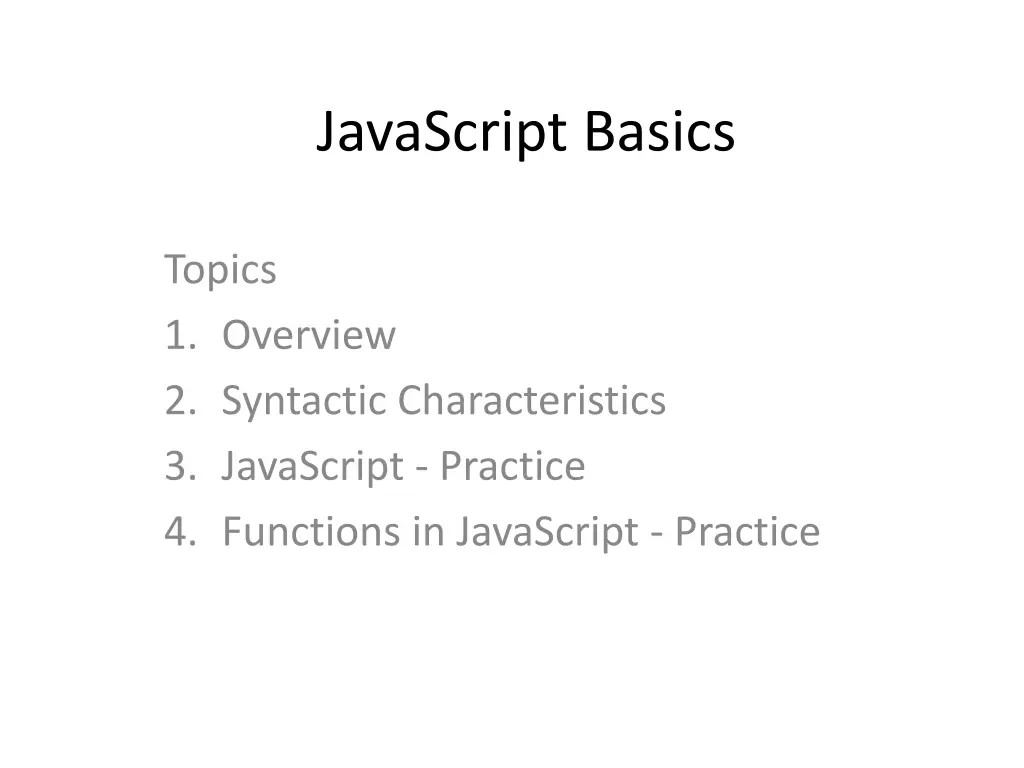 javascript basics n.w